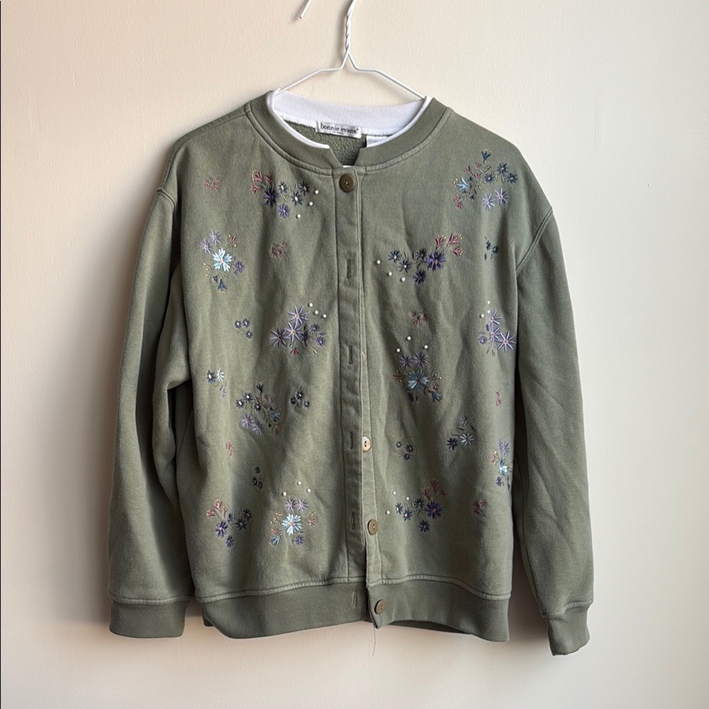 Bonnie Evan’s Petite Floral Sweater Cardigan